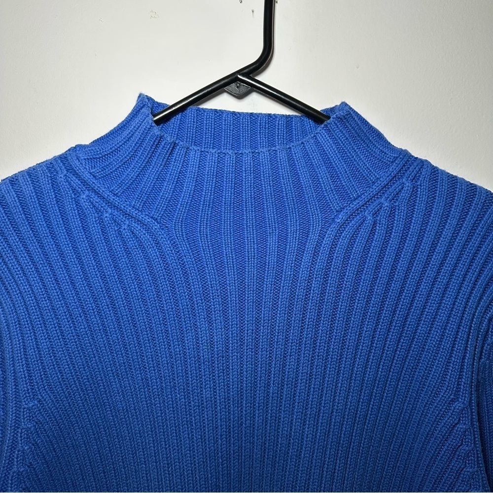 Lauren Ralph Lauren 100% Cotton Vibrant Blue Ribbed Turtleneck Sweater Size L - Picture 5 of 13